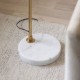 Endon-120743 - Wallbridge - Brushed Aged Brass & Marble Floor Lamp with Natural Linen Shade