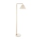 Endon-120743 - Wallbridge - Brushed Aged Brass & Marble Floor Lamp with Natural Linen Shade