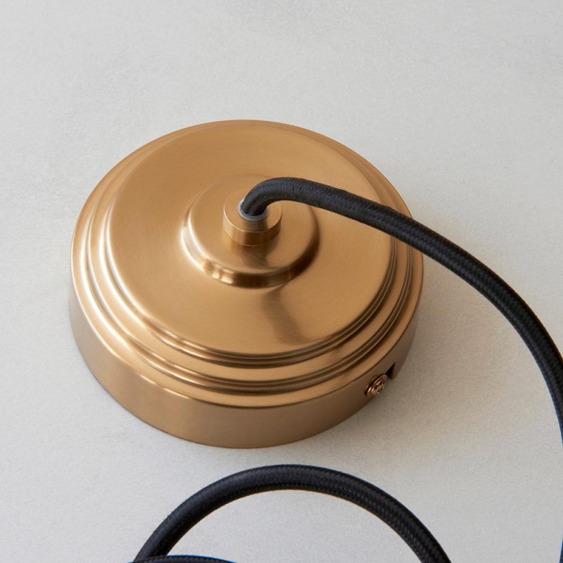 Endon-120750 - Eltham & Carnation - Brushed Aged Brass Pendant with Decorative Glass