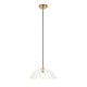Endon-120750 - Eltham & Carnation - Brushed Aged Brass Pendant with Decorative Glass