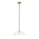 Endon-120750 - Eltham & Carnation - Brushed Aged Brass Pendant with Decorative Glass