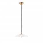 Eltham & Orchid - Brushed Aged Brass Pendant with Decorative Glass