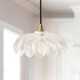Endon-120752 - Eltham & Camellia - Brushed Aged Brass Pendant with Decorative Glass
