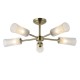 Endon-120757 - Avelyn - Antique Brass 5 Light Semi Flush with Frosted & Clear Ribbed Glass