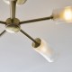 Endon-120757 - Avelyn - Antique Brass 5 Light Semi Flush with Frosted & Clear Ribbed Glass