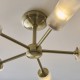 Endon-120757 - Avelyn - Antique Brass 5 Light Semi Flush with Frosted & Clear Ribbed Glass