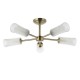 Endon-120757 - Avelyn - Antique Brass 5 Light Semi Flush with Frosted & Clear Ribbed Glass