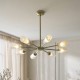 Endon-120758 - Avelyn - Antique Brass 8 Light Centre Fitting with Frosted & Clear Ribbed Glass