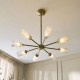 Endon-120758 - Avelyn - Antique Brass 8 Light Centre Fitting with Frosted & Clear Ribbed Glass