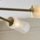 Endon-120758 - Avelyn - Antique Brass 8 Light Centre Fitting with Frosted & Clear Ribbed Glass