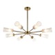 Endon-120758 - Avelyn - Antique Brass 8 Light Centre Fitting with Frosted & Clear Ribbed Glass