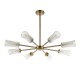 Endon-120758 - Avelyn - Antique Brass 8 Light Centre Fitting with Frosted & Clear Ribbed Glass