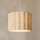 Endon-120762 - Olson - Wooden Pendant with Scalloped Natural Fabric Shade
