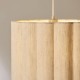 Endon-120762 - Olson - Wooden Pendant with Scalloped Natural Fabric Shade