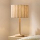 Endon-120764 - Olson - Wooden Table Lamp with Scalloped Natural Fabric Shade