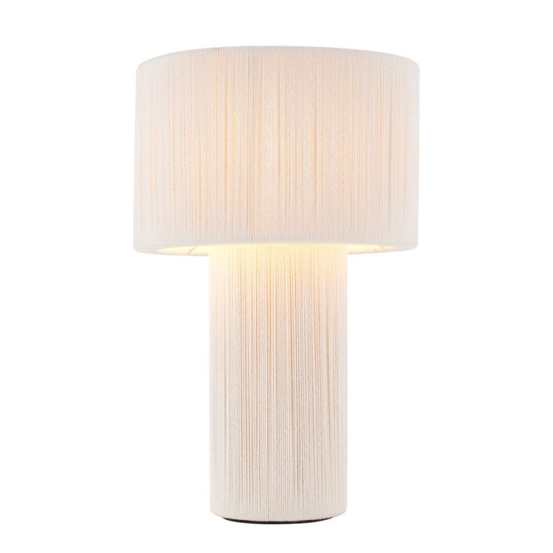 Endon-120767 - Noah - Cream Cotton Cord Wrapped Tiered Table Lamp