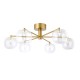 Endon-120831 - Oslo - Brushed Aged Brass 6 Light Semi Flush with Clear Glass