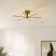 Endon-120831 - Oslo - Brushed Aged Brass 6 Light Semi Flush with Clear Glass