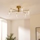 Endon-120831 - Oslo - Brushed Aged Brass 6 Light Semi Flush with Clear Glass