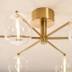 Endon-120831 - Oslo - Brushed Aged Brass 6 Light Semi Flush with Clear Glass