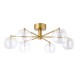 Endon-120831 - Oslo - Brushed Aged Brass 6 Light Semi Flush with Clear Glass