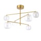 Endon-120832 - Oslo - Brushed Aged Brass 6 Light Semi Flush with Clear Glass