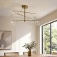 Endon-120832 - Oslo - Brushed Aged Brass 6 Light Semi Flush with Clear Glass