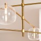 Endon-120832 - Oslo - Brushed Aged Brass 6 Light Semi Flush with Clear Glass