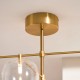 Endon-120832 - Oslo - Brushed Aged Brass 6 Light Semi Flush with Clear Glass