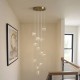 Endon-120834 - Oslo - Brushed Aged Brass 12 Light Cluster Pendant with Clear Glass