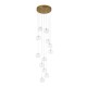 Endon-120834 - Oslo - Brushed Aged Brass 12 Light Cluster Pendant with Clear Glass