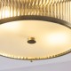 Endon-120847 - Ridgeton - Antique Brass Flush with Ribbed Glass & Diffuser IP44