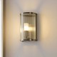 Endon-120851 - Ridgeton - Antique Brass Wall Lamp with Ribbed Glass & Diffuser IP44