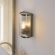 Endon-120851 - Ridgeton - Antique Brass Wall Lamp with Ribbed Glass & Diffuser IP44