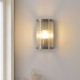 Endon-120851 - Ridgeton - Antique Brass Wall Lamp with Ribbed Glass & Diffuser IP44