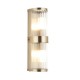 Endon-120853 - Ridgeton - Antique Brass 2 Light Wall Lamp with Ribbed Glass & Diffuser IP44