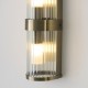 Endon-120853 - Ridgeton - Antique Brass 2 Light Wall Lamp with Ribbed Glass & Diffuser IP44