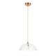 Endon-121003 - Eltham & Carnation - Brushed Aged Brass Pendant with Decorative Glass