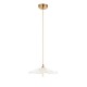 Endon-121004 - Eltham & Orchid - Brushed Aged Brass Pendant with Decorative Glass