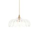 Endon-121005 - Eltham & Camellia - Brushed Aged Brass Pendant with Decorative Glass