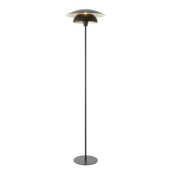 Lyon - Matt Black & Satin Brass Floor Lamp