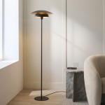 Lyon - Matt Black & Satin Brass Floor Lamp
