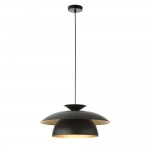 Lyon - Matt Black & Satin Brass Pendant