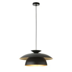Lyon - Matt Black & Satin Brass Pendant