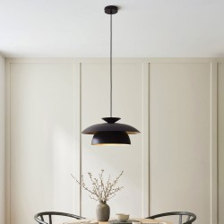 Lyon - Matt Black & Satin Brass Pendant