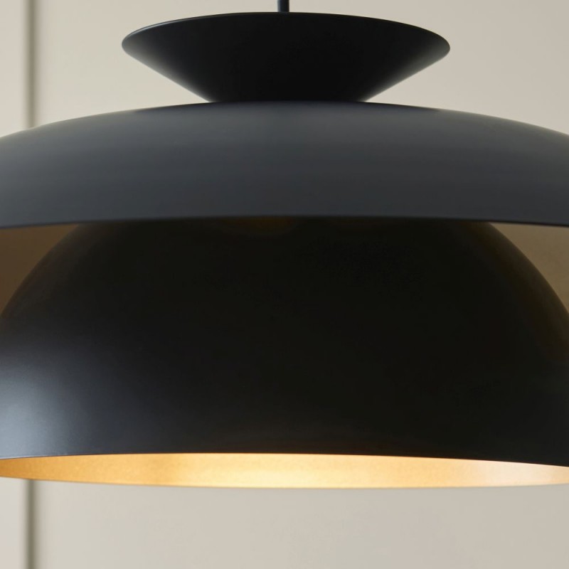 Endon-121071 - Lyon - Matt Black & Satin Brass Pendant
