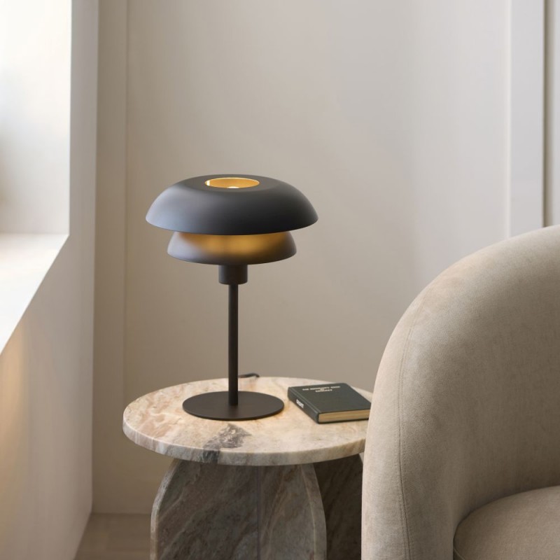 Endon-121075 - Lyon - Matt Black & Satin Brass Table Lamp