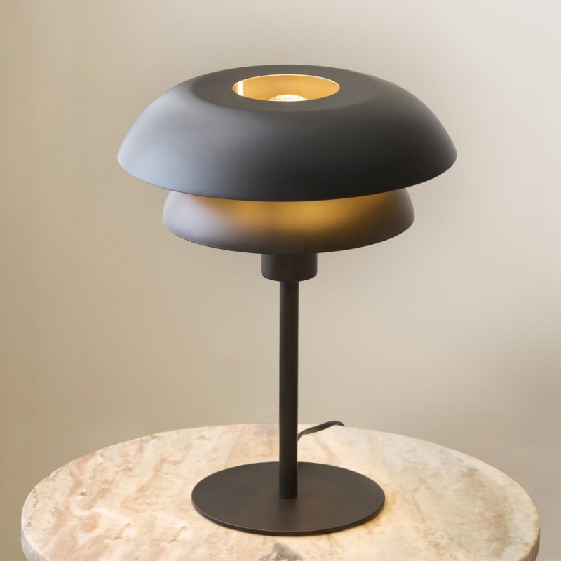 Endon-121075 - Lyon - Matt Black & Satin Brass Table Lamp