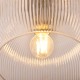 Endon-121209 - Harborne - Antique Brass Semi Flush with Clear Ribbed Glass