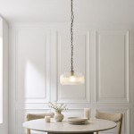 Harborne - Antique Brass Pendant with Clear Ribbed Glass